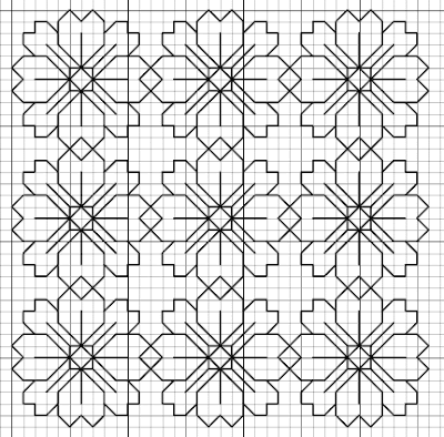 flower free blackwork pattern