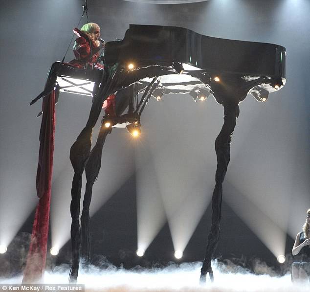 lady gaga play piano