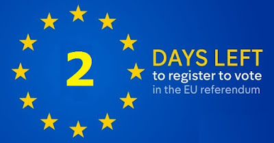 2 days left to register to vote in the EU Referendum