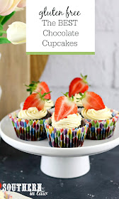 The Best Gluten Free Chocolate Cupcakes Recipe - Easy moist chocolate cupcakes with boiling water, cupcakes without butter, gluten free vanilla buttercream frosting recipe