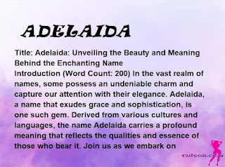 meaning of the name "ADELAIDA"