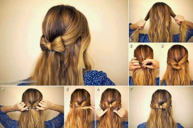  Cara  mengikat  rambut  panjang pendek  dan gelombang  simple 