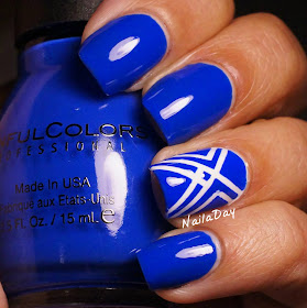 NailaDay: Sinful Colors Endless Blue with striping tape accents