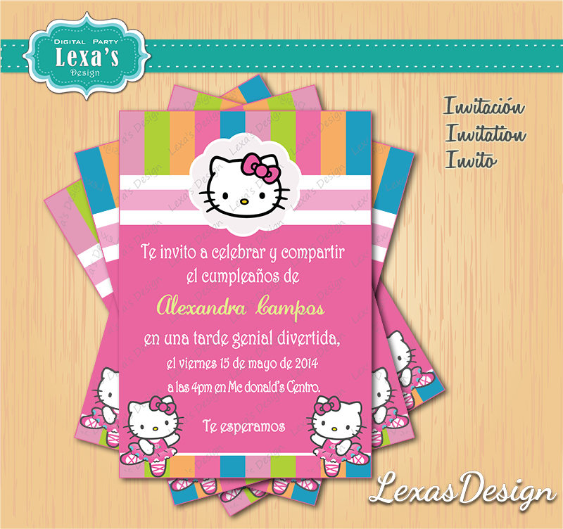 Invitaciones fiestas infantiles Hello Kitty gratis