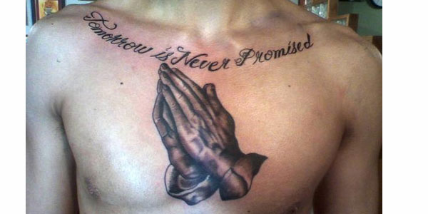 praying hands tattoo for men