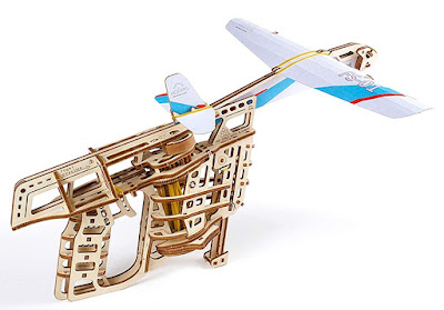 UGEARS Flight Starter, This DIY (Do-It-Yourself) Mechanical Wooden Launcher Kit Helps You To FLY Your Paper Airplane Model.