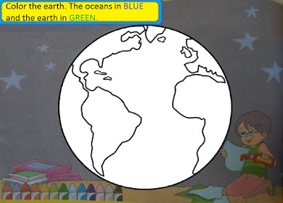 COLORING WORKSHEET - EARTH AND ITS HUES LEVEL KG