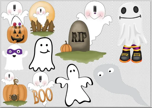 Halloween Ghosts Clipart.