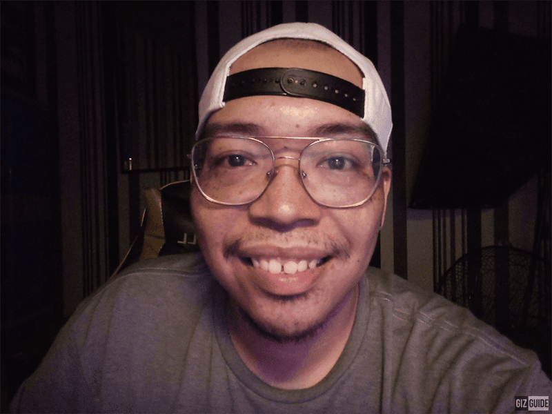 Low-light selfie with ambient lighting only