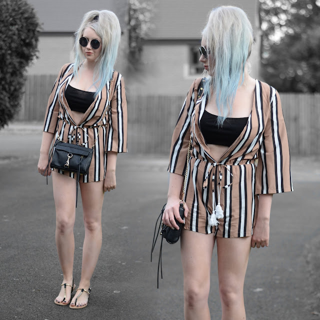 Sammi Jackson - Rosegal Striped Playsuit 