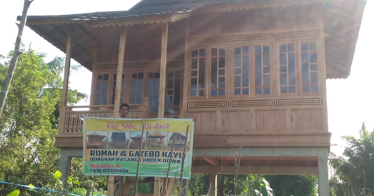 Rumah kayu bongkar pasang ( knock down ) dengan lebar 6 