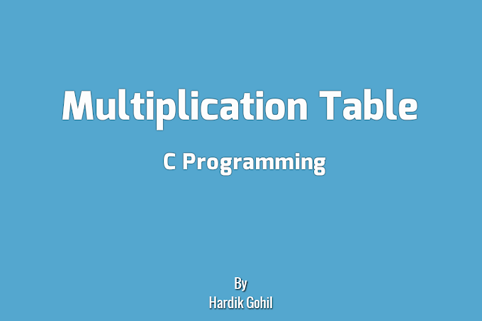 C Program For Generating Multiplication Table