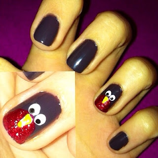 Christmas Nail Art Robin