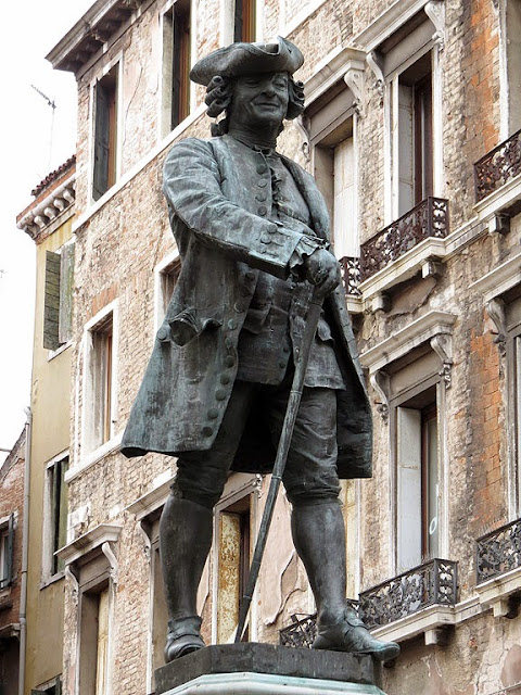 Monument to Carlo Goldoni by Antonio Dal Zotto, Campo San Bartolomeo, Venice,