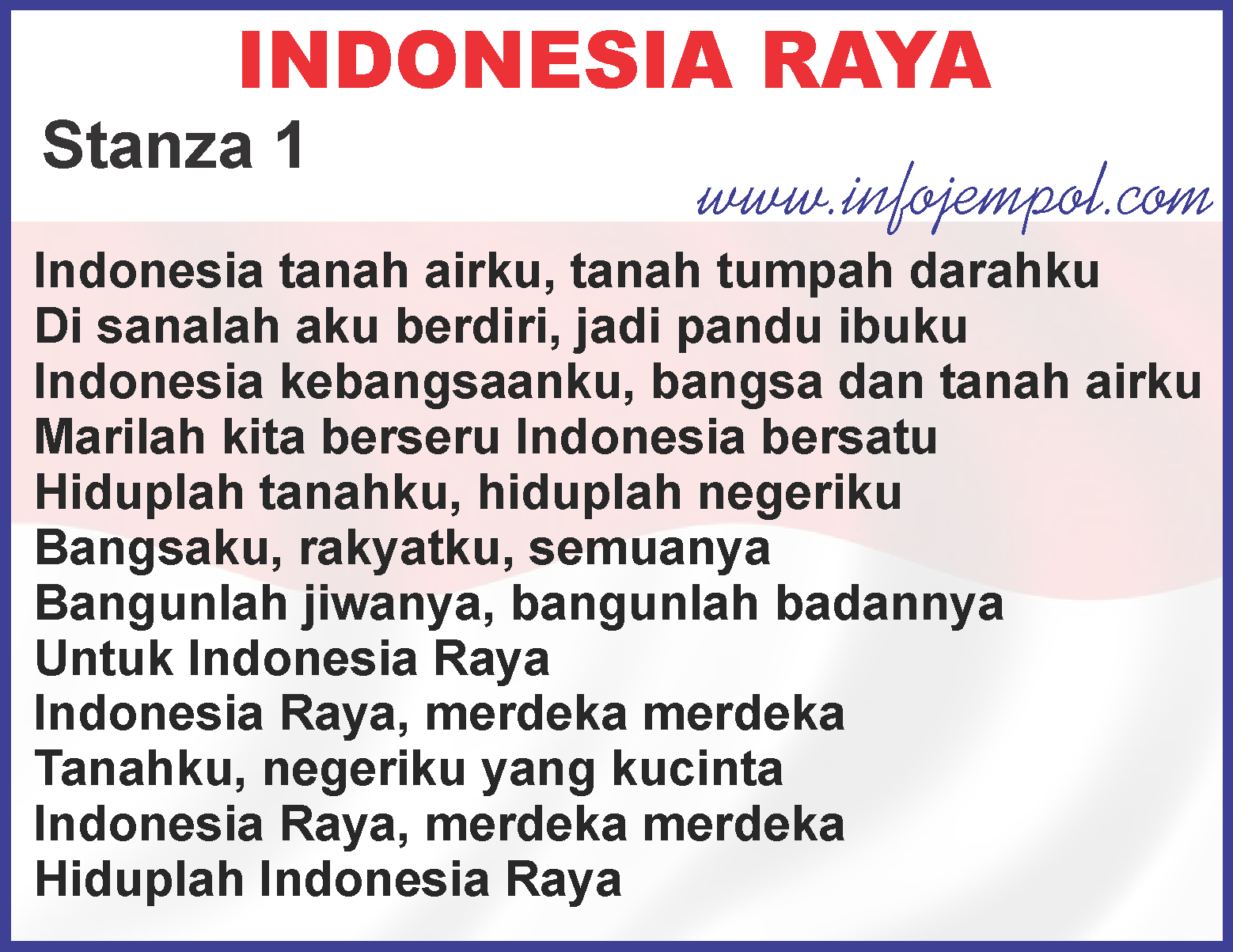  Lirik Lagu Indonesia  Raya 3 tiga Stanza Download Mp3 