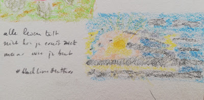 Black Lives Matter met wolkenhemel haiku en tekening