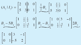 invers matriks A dengan transformasi baris elementer