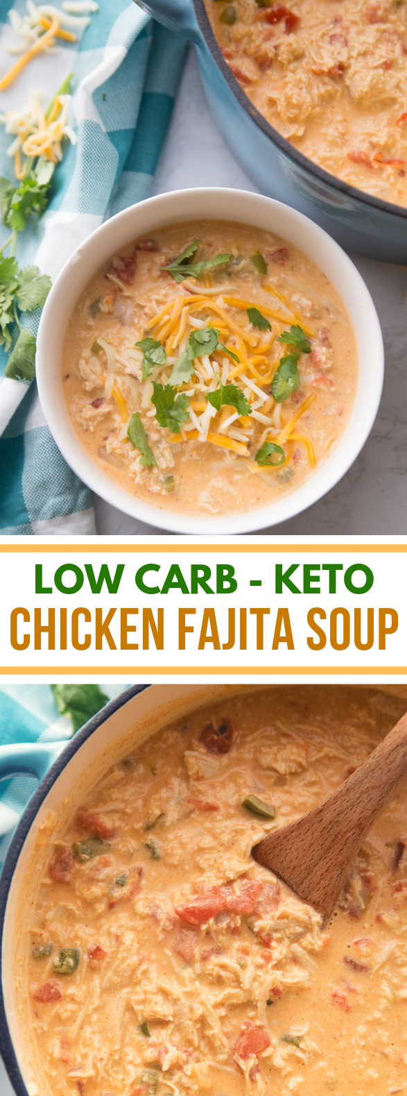 LOW CARB CHICKEN FAJITA SOUP {KETO FRIENDLY} #ketogenic #dietforbeginner