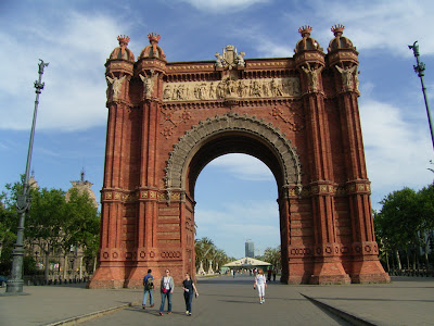 big gate in barcelona, spain
