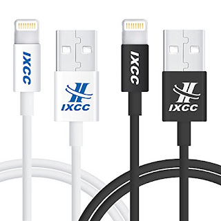  iXCC Element II Lightning Cable 3.3ft, iPhone charger, for iPhone 7 6s 6 Plus, SE 5s 5c 5, iPad Air 2 Pro, iPad mini 2 3 4, iPad 4th Gen [Apple MFi Certified](White and Black)