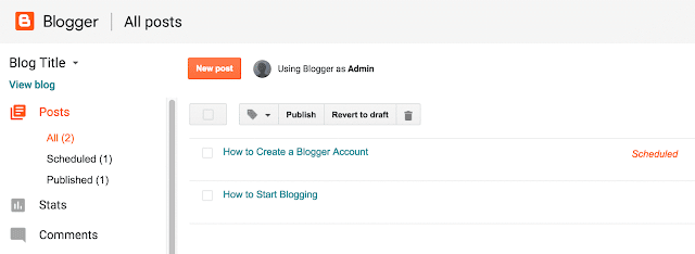 create blogger posts