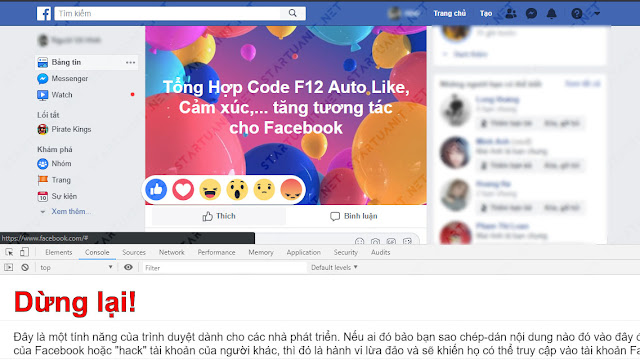 Tổng Hợp Code F12 Auto Like, Cảm xúc,... tăng tương tác cho FB