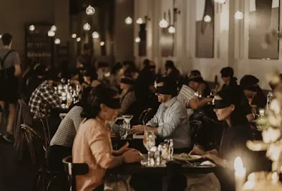 Diners at Dining in the Dark experience in Philadelphia