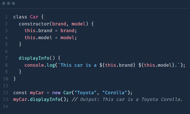 javascript class constructor function example