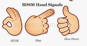 example of BDSM hand signals... you can make your own..
