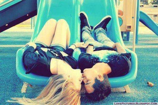 cute, couple, kiss, girl, boy, love