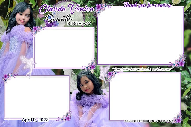 Fairy Photobooth Template for Seventh Birthday