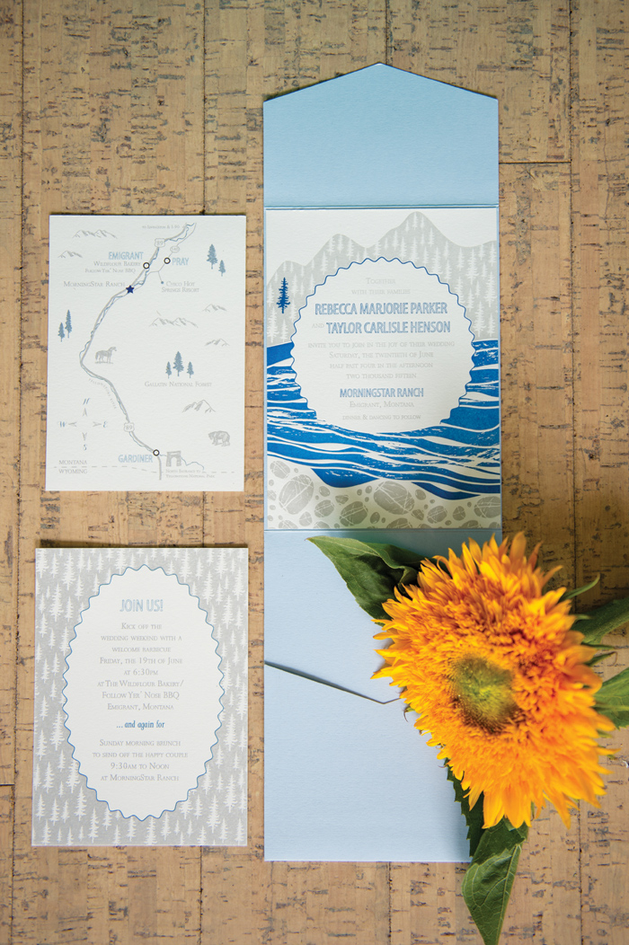 Montana Wedding Invitations by Noteworthy Press / Montanan Wedding / Photography: Amelia Anne Photography / Planning & Flowers: Katalin Green 