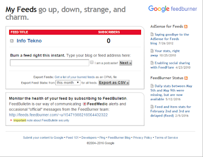 Cara Mendaftarkan Blog Ke Google FeedBurner