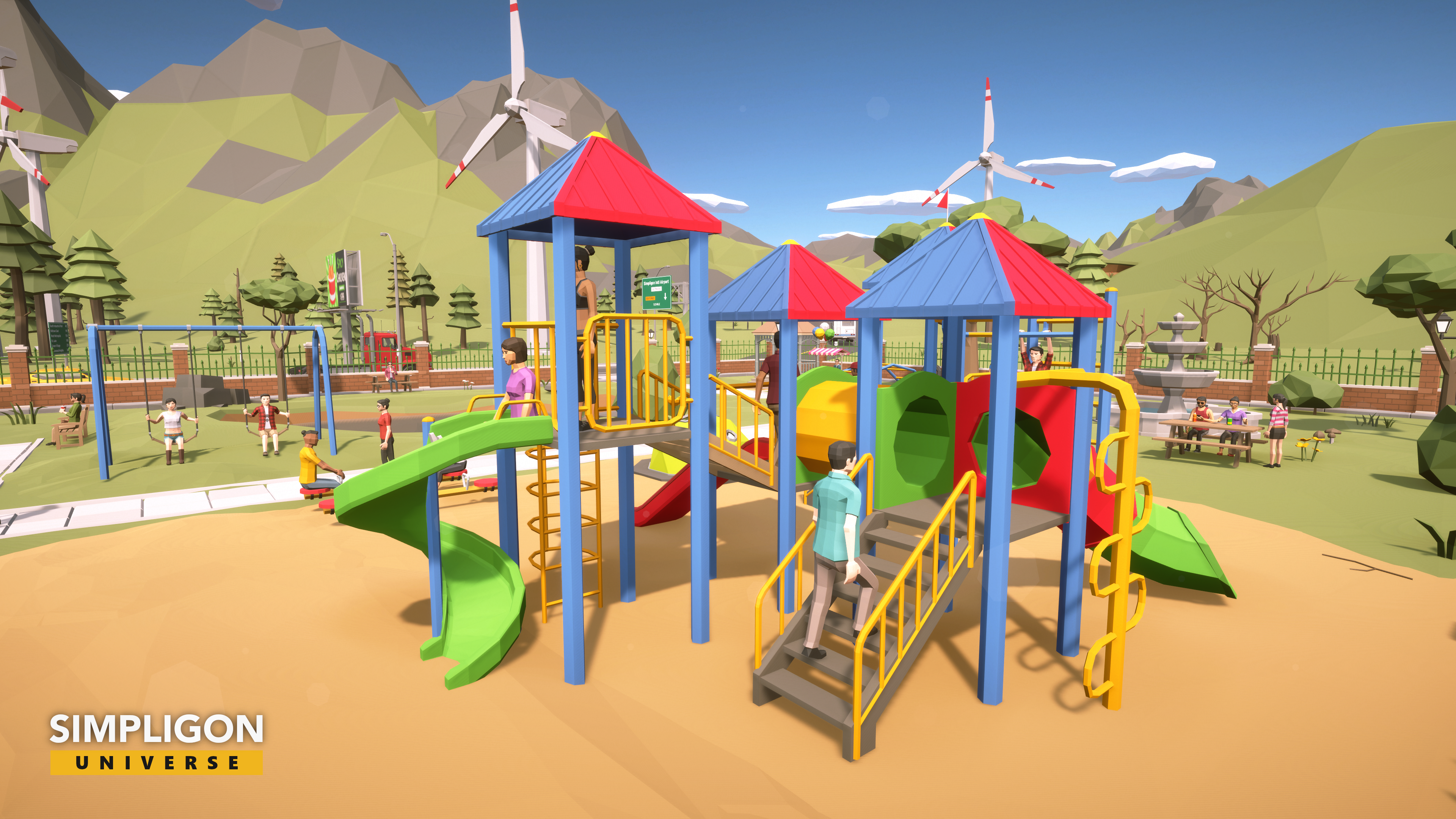 low poly lowpoly polygon simpligon universe city desert farm