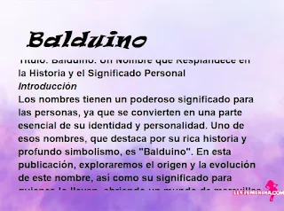 significado del nombre Balduino