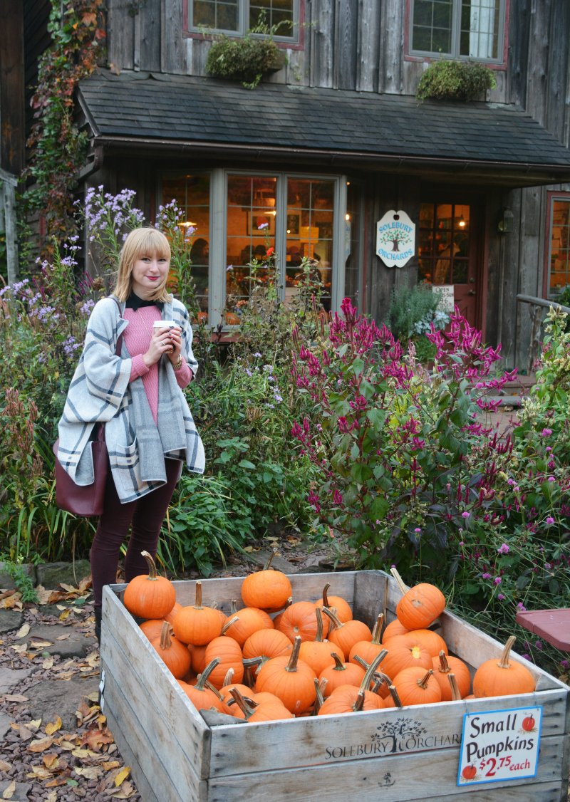 Styling a Plaid Cape for Apple Picking | Organized Mess