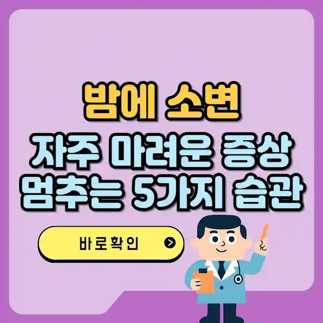 밤에 소변 자주 마려운 증상 멈추는 5가지 습관 텍스트