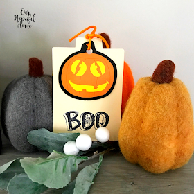 DIY Boo pumpkin card stock Halloween tag