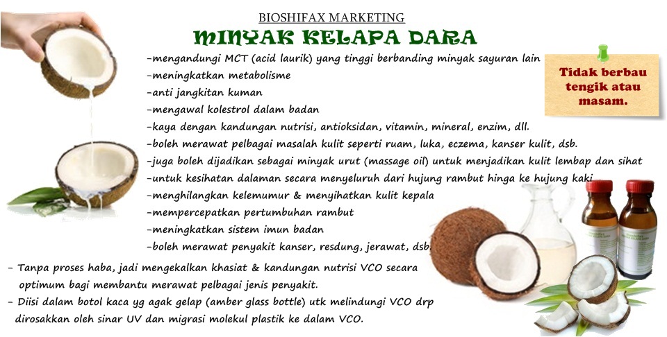 Rawatan Herba Dan Pemakanan: Khasiat Minyak Kelapa Dara