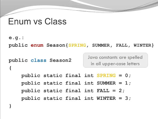 Difference between Enum and Class in Java