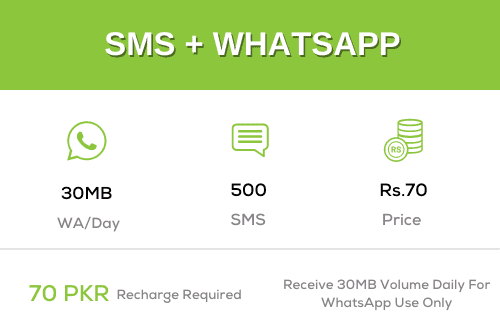 Zong Monthly SMS + Whatsapp Offer