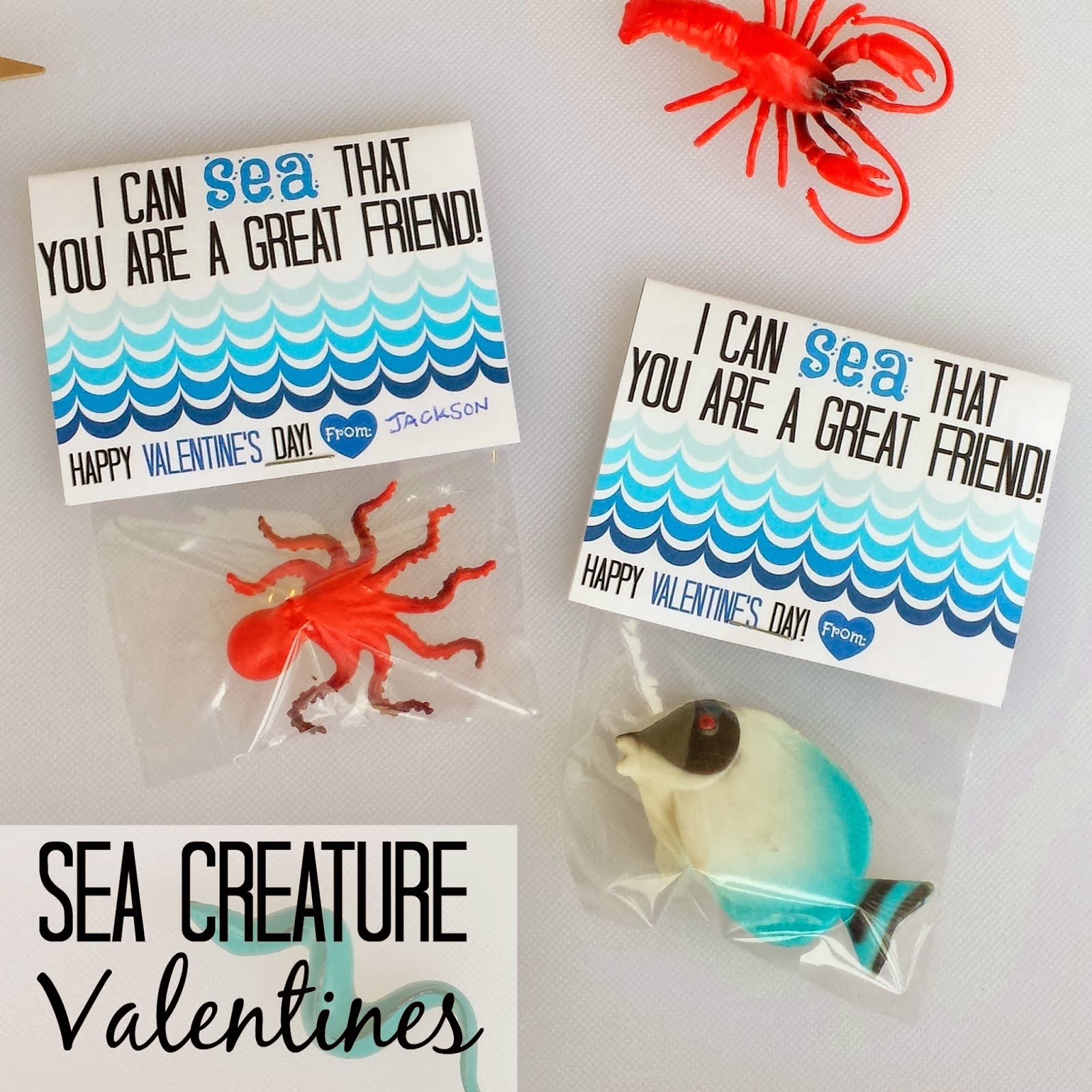 Sea Creature Valentine Printables