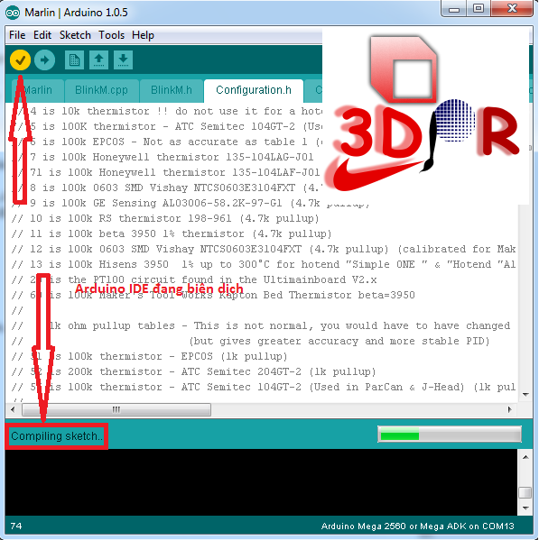 Hướng Dẫn Nạp Code Arduino mega 2560, Firmware Máy In 3D