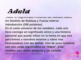 significado del nombre Adela