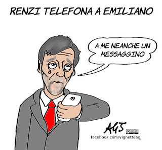 del rio, renzi, emiliano, pd, vignetta, satira