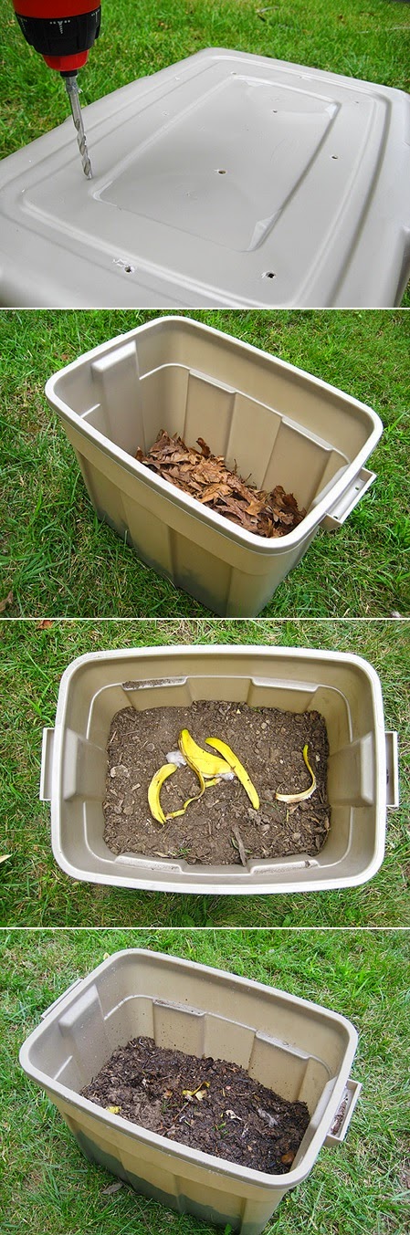 How to make a compost plastic bin #DIY - My Favorite Things