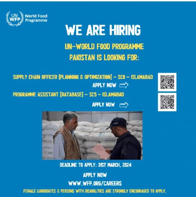 UN-WFP Pakistan Islamabad Jobs-2024