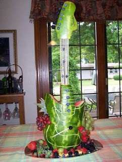 Guitar Watermelon Carving from What About Watermelon?