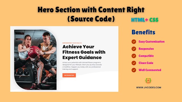 Responsive Hero Section with Content Right Using HTML and CSS