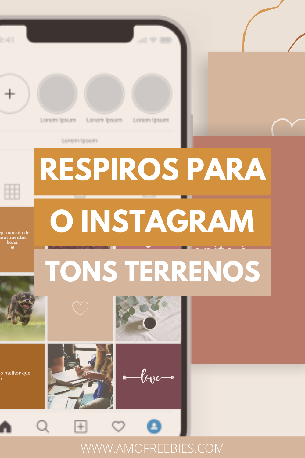 Fotos de Respiro Para O Feed Do Instagram Grátis: 23 Modelos Em Tons Terrosos